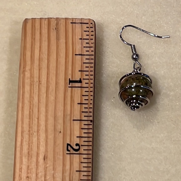 22136 Unakite Jasper Earrings - Picture 2 of 4